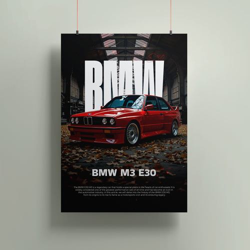 BMW M3 E30 A3 Poster