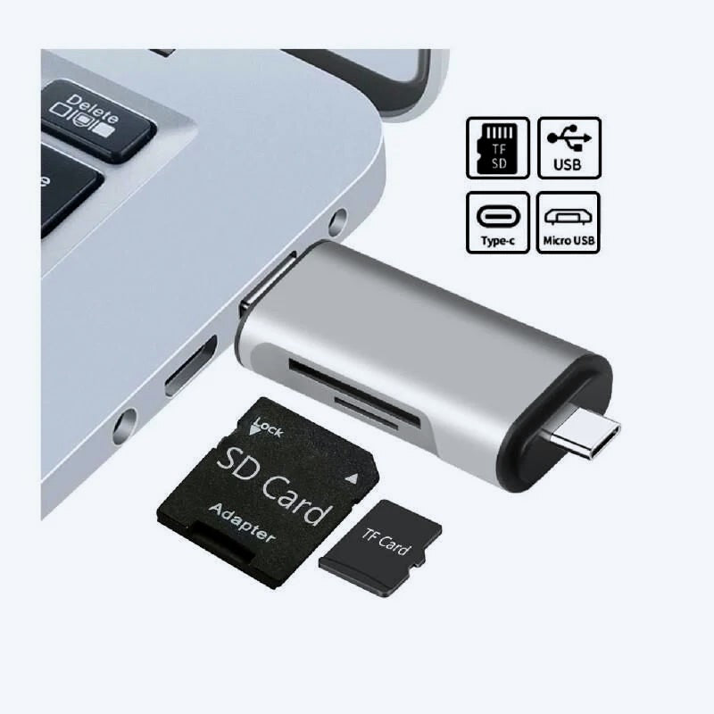 Type-C ve USB 2.0 SD-MicroSD TF Kart Okuyucu