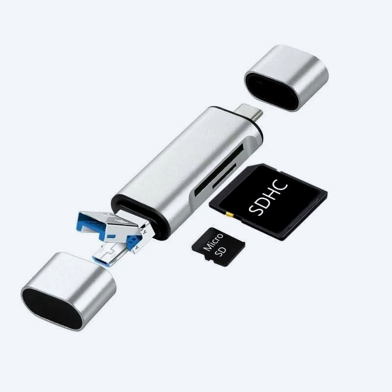 Type-C ve USB 2.0 SD-MicroSD TF Kart Okuyucu