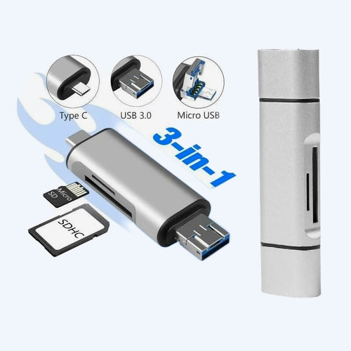Type-C ve USB 2.0 SD-MicroSD TF Kart Okuyucu