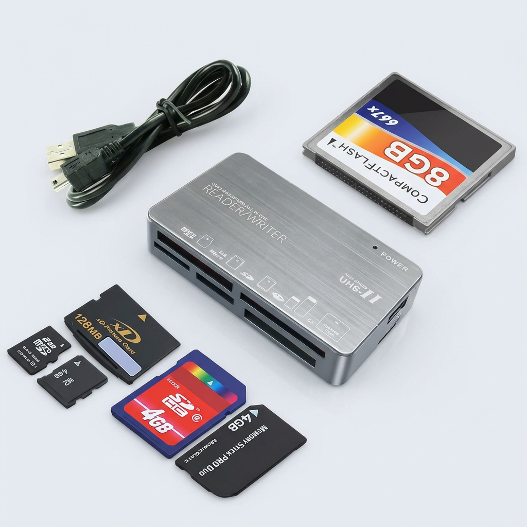 Y2K Digicam Fotoğraf/Video Aktarıcı - xD, CF, SD, MS Destekli All-in-One Kart Okuyucu